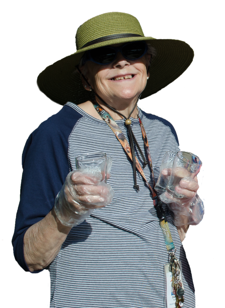 Female docent volunteering at a zoo event