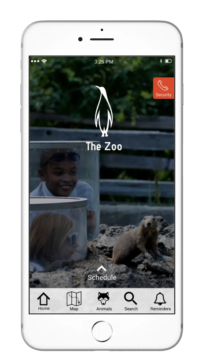 Home screen of Zoo app